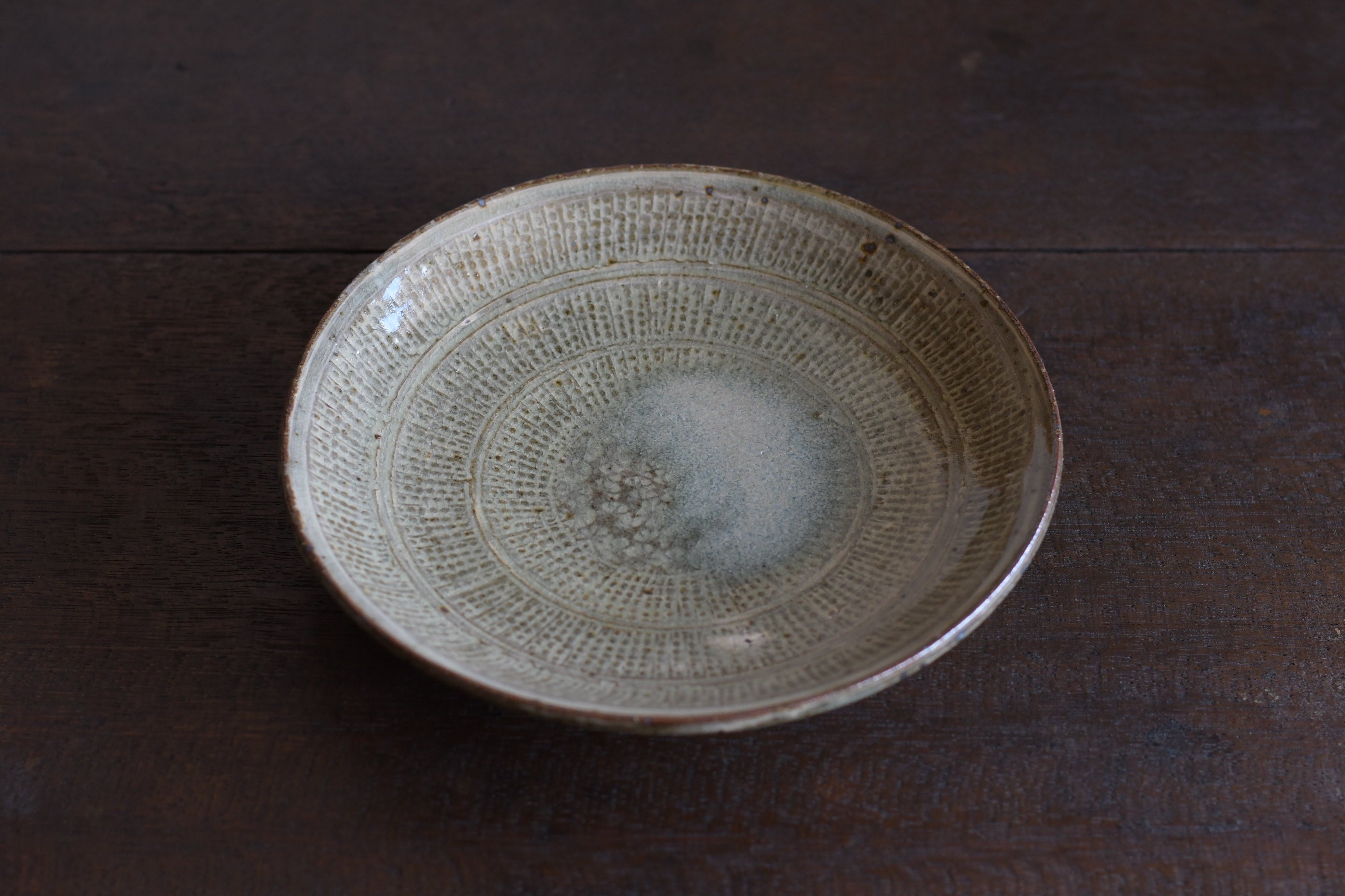 井上茂　三島皿　7.5寸　やや深めA　2点セット　未使用　雅姫 井上茂 三島皿 7.5寸 やや深め 2点セット 雅姫 三島手 皿