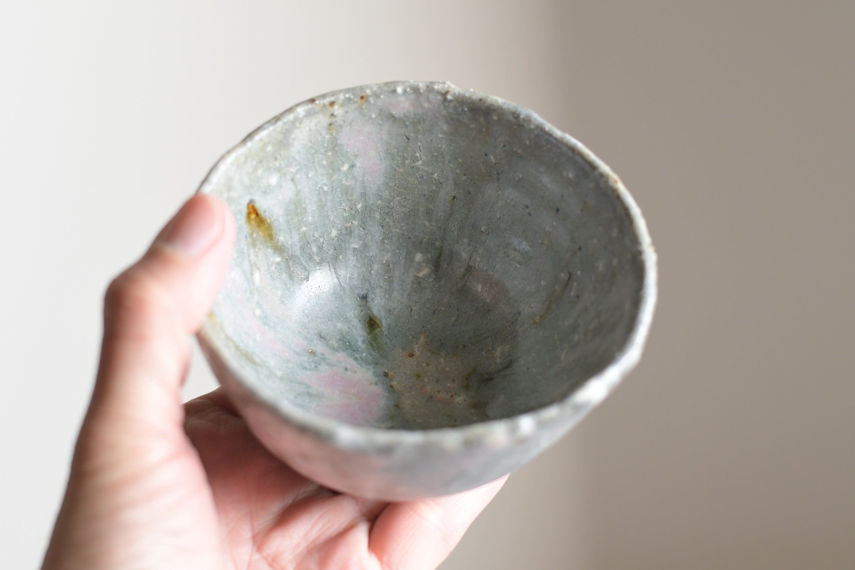 発掘品古い自然灰秞お茶椀 発掘品古い自然灰秞お茶椀