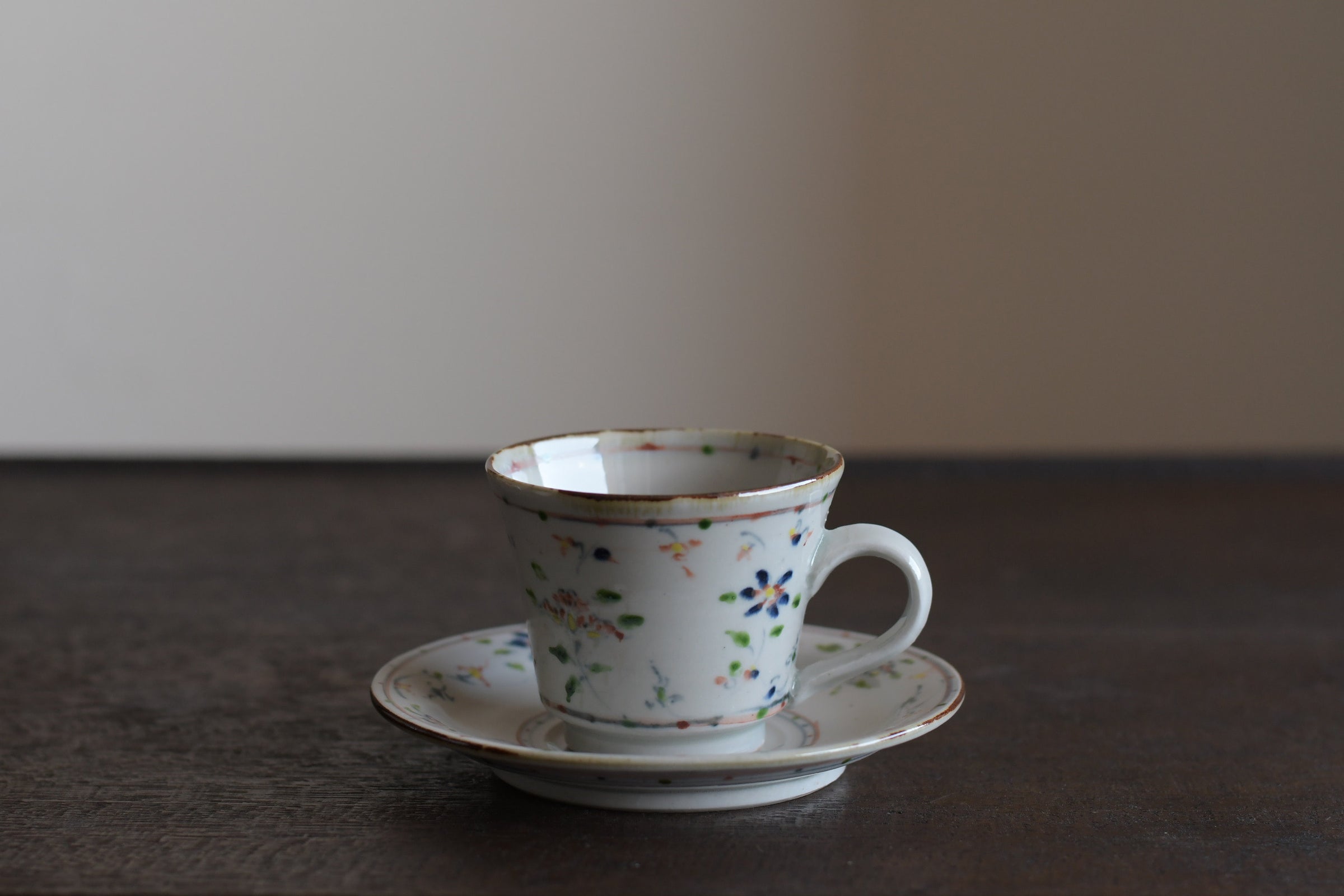 藤田 佳三　染付色彩小湯呑　カップ 藤田 佳三 染付色彩小湯呑 カップ 藤田 佳三 染付色彩小