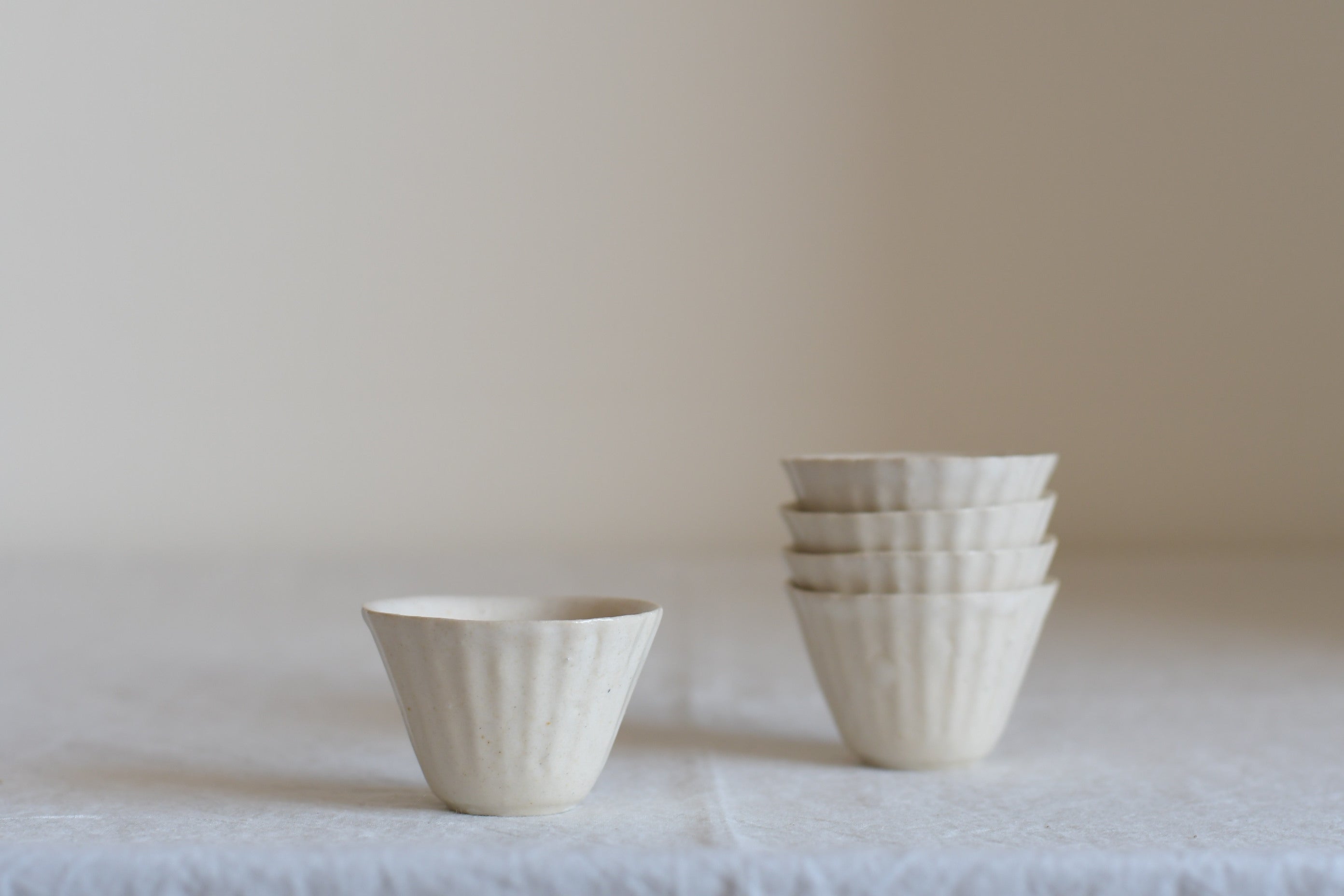 三笘修｜藁白線文茶杯（五客揃え） | UTSUWA-HOTARU online store